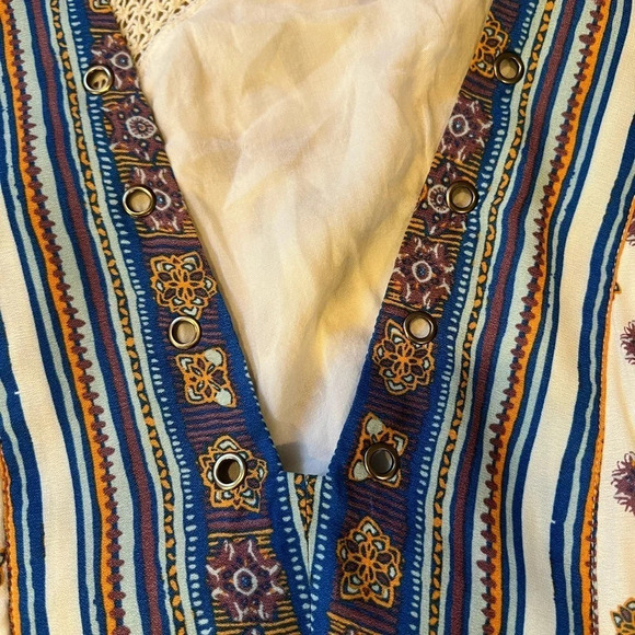 Free People Rain Shine Swing Dress Sz Small, Missing String To Lace Up - Picture 10 of 10